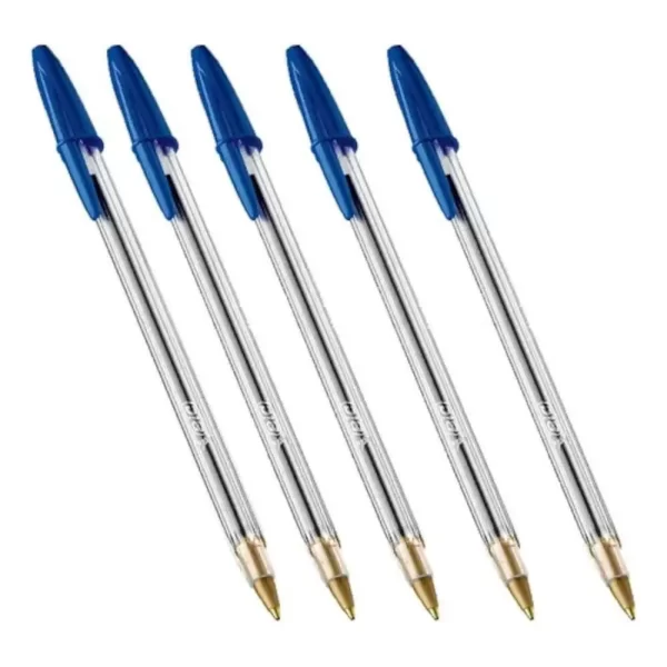 Canetas Bic Azul c/ 5 unid
